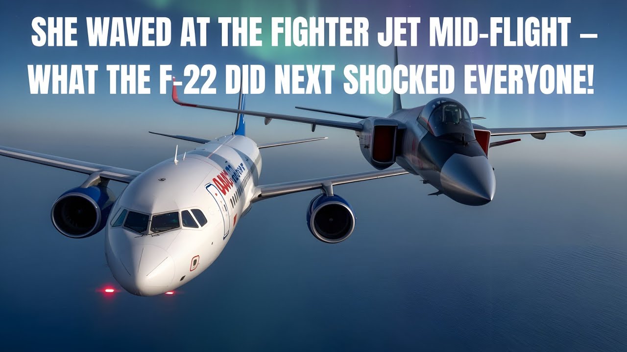 😳She Waved at the Fighter Jet Mid-Flight — What the F-22 Did Next Shocked Everyone✈️