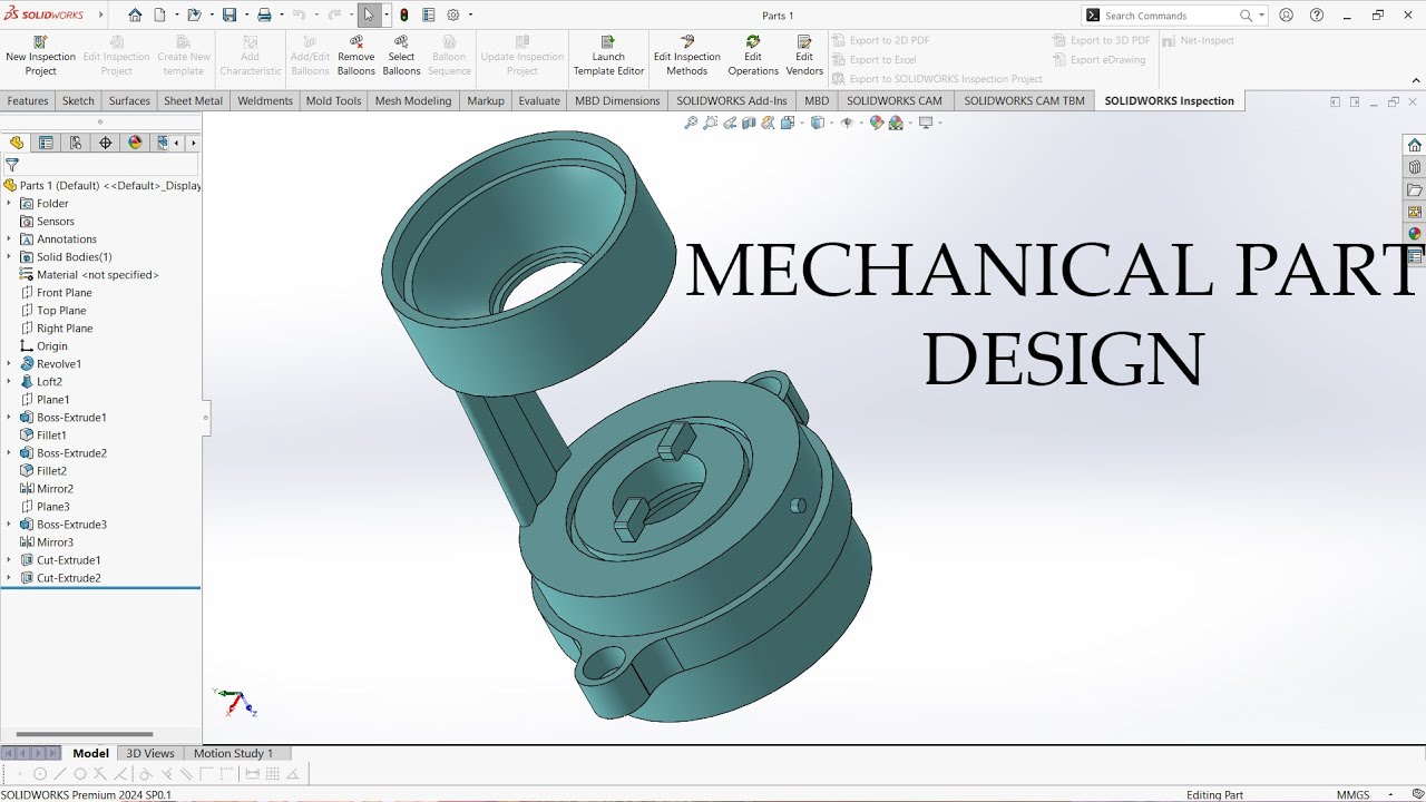 Mechanical Part Design !! Solidwork Tutorials !! Solidwork 2026 - YouTube