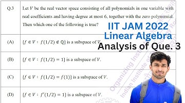 Que. 3 Solution | Linear Algebra | IIT JAM 2022 | Vivek maths