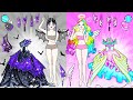 Paper Dolls Dress Up | Angel ENID vs Vampire WEDNESDAY Costumes And Makeup Style | DIY Barbie Story