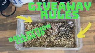 Famous Ball python clean up and giveaway rules Profile