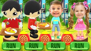 Tag with Ryan vs Diana & Roma Pet Dash - Pizza Special Episode Lunchtime Ryan Gameplay screenshot 1