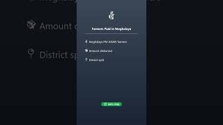🌾 Meghalaya PM-KISAN Beneficiaries — SarkarData Govt Data App #Shorts