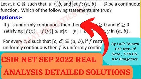 CSIR NET MATHEMATICS Real Analysis Q ID 369 Solution |By Lalit Thuwal