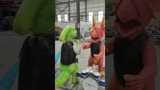 Cute Dinosaur Band Playing Popular