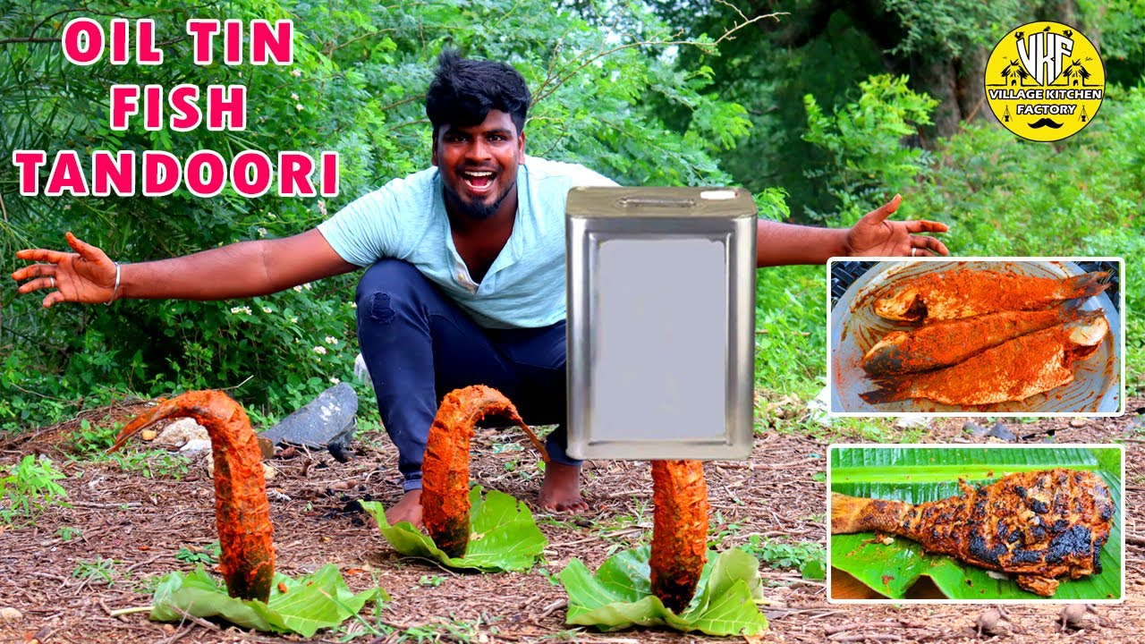 Oil Tin Fish Tandoori Grilled Fish Recipe in Tamil VILLAGE KITCHEN