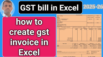 GST Invoice Create in Excel | Create invoice bill in Excel | invoice format in excel