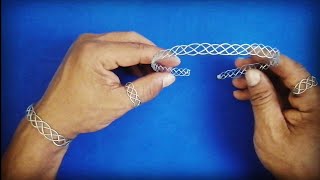 طريقة صنع خاتم وإسوارة وطوق للشعر بالأسلاك Ring, bracelet and hair hoop with wire