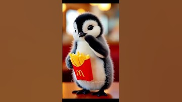 Hungry Baby Penguin’s Snack Time 🐧❤️ #shorts #cuteanimals #penguin #animals