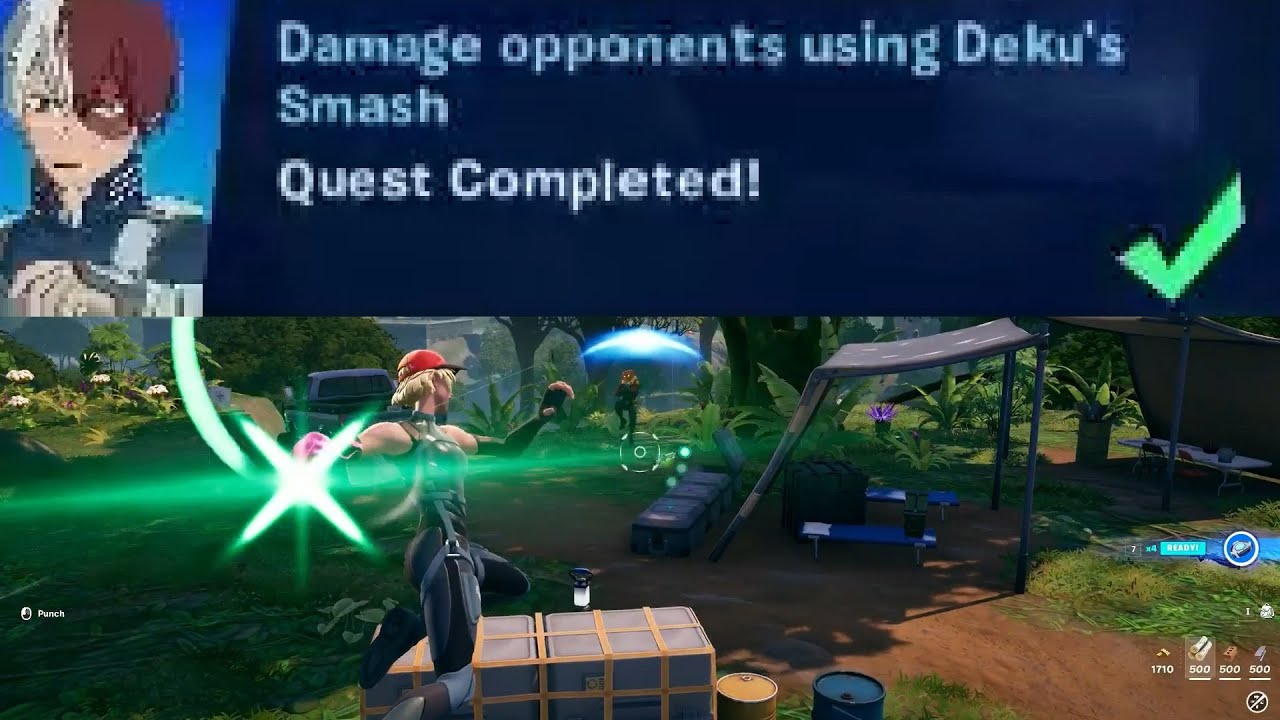 Damage opponents using Deku's Smash Fortnite