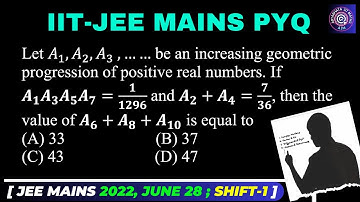 Let A_1,A_2,A_3  ,…… be an increasing G.P of positive real numbers. If A_1 A_3 A_5 A_7=1/1296 | #jee