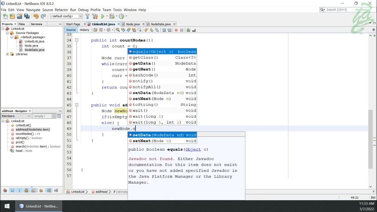 23 - Linked Lists: Create LinkedList Class (Java) Part 03 - YouTube