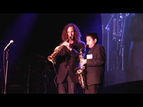 Austin G with Kenny G performing "Over the Rainbow...