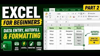 Excel Tutorial for Beginners in Hindi | Data Entry & Formatting | Part 2