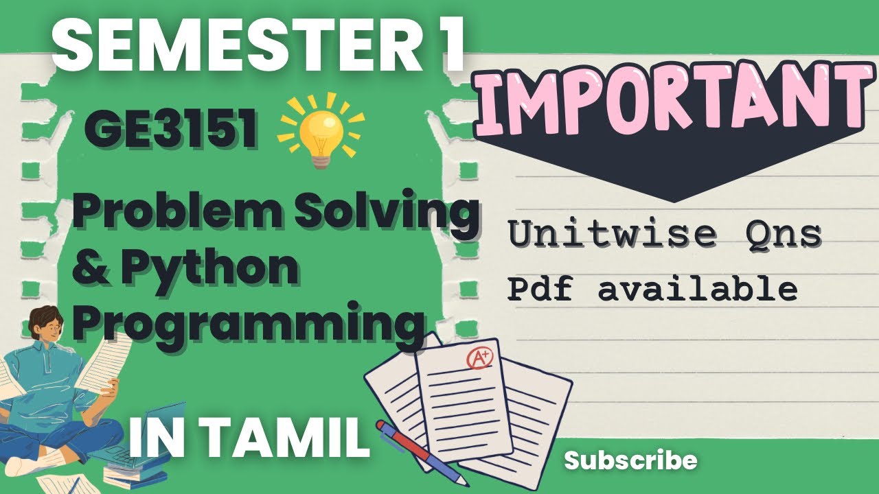 🔴GE3151 PROBLEM SOLVING & PYTHON PROGRAMMING IMPORTANT Qns😱💯 How to ...