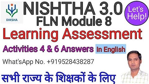Nishtha 3.0 fln module 8 Activities answers | fln module 8 activity 4 & 6 | fln module 8 gatividhi