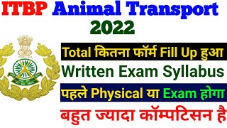 ITBP Animal Transport Total Form Fill up 2022 | ITBP Total Form Fill up  2022 | ITBP Exam Syllabus - YouTube