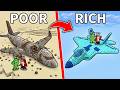JJ And Mikey From POOR To RICH FIGHTER JET in Minecraft Maizen