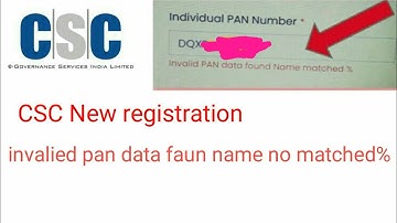 Invalid PAN Data found name matched CSC|pan data error problem solve
