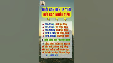 Nuôi con đến 18 tuổi hết bao nhiêu tiền #baihoccuocsong #giadinh #cổnhândạy