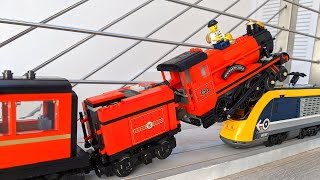 Lego crooks on a steam train