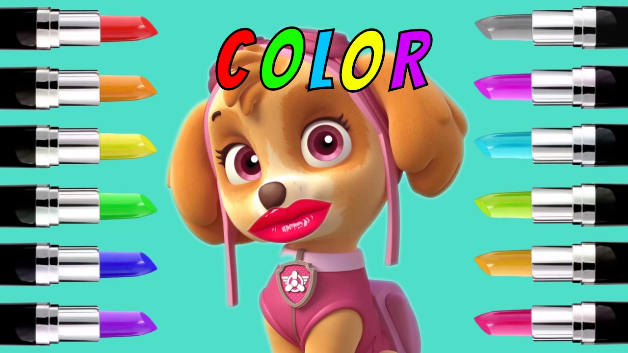 Learn Colors In English Paw Patrol Skye Makeup - YouTube