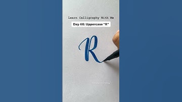 Day 46: Uppercase “R” Brush Lettering Tutorial | Learn Calligraphy With Me #shorts #shortsyoutube