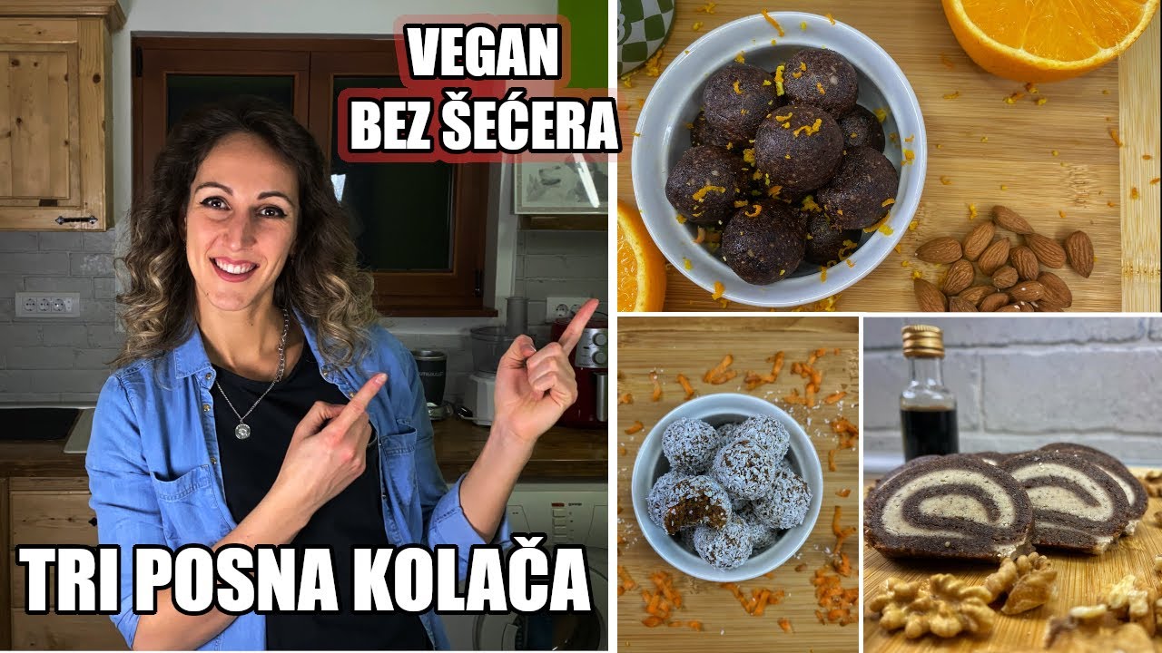 TRI VEGANSKA KOLAČA / Bez pečenja i bez šećera