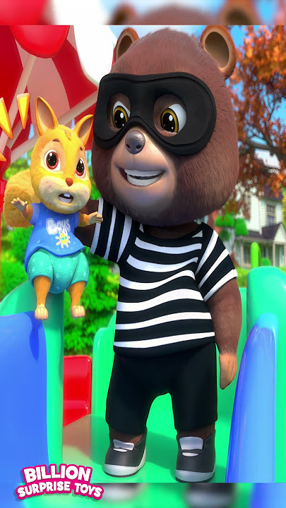 Dangerous animal thieves at the park! #billionsurprisetoys #kidssongs #shorts
