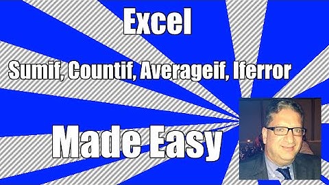 Excel sumif countif averageif sumifs countifs averageifs iferror functions in Excel 2010, 2013, 2016