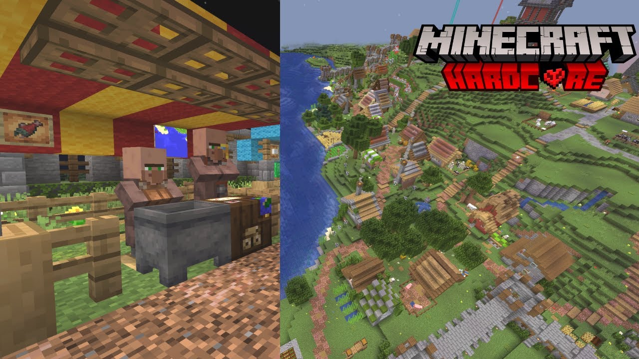 I built a custom village in Minecraft Hardcore (part 1) - YouTube