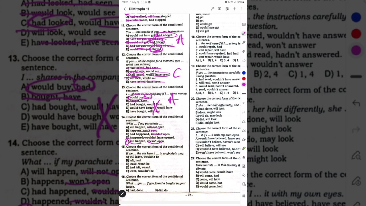 Yeni Test toplusu ll hissə - Conditional sentences izahı 