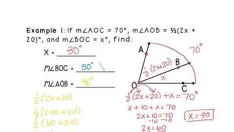Angle Addition and Angle Bisectors 1