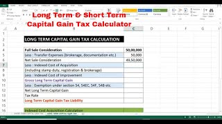 Capital Gain Tax on Sale of Property | Short Term and Long Term Capital Gain Tax Calculator screenshot 4