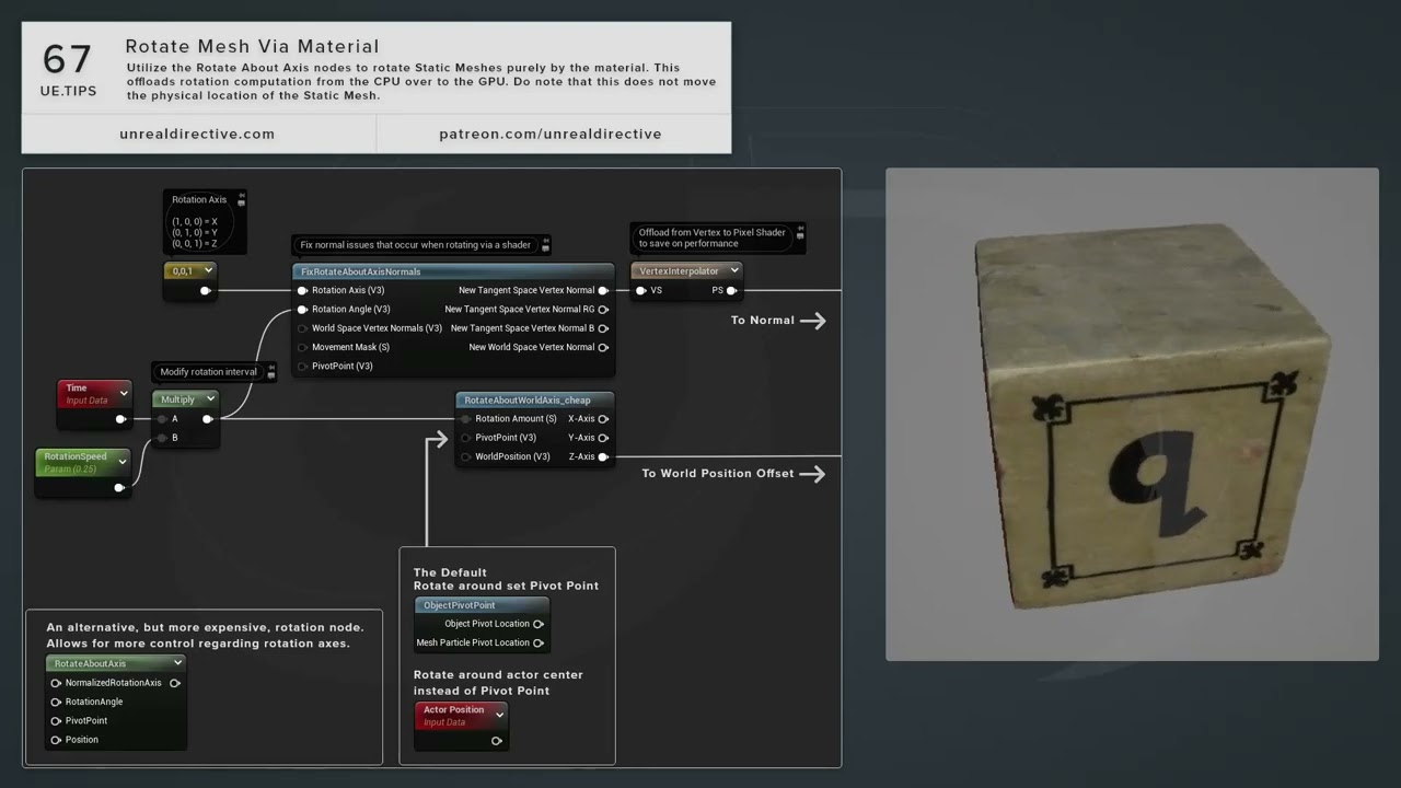 Unreal Engine Tip: Rotate Mesh By Material