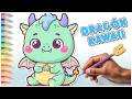Cómo dibujar un DRAGÓN Kawaii 🐉💚 Paso a Paso FÁCIL