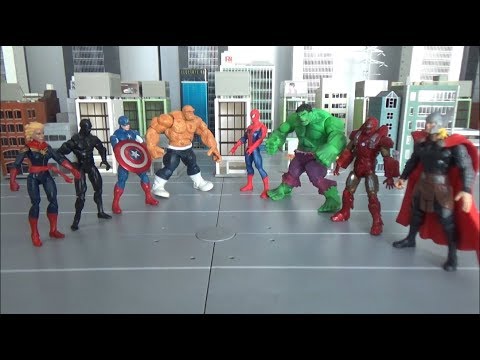 Spiderman Ironman <strong>Hulk</strong> Super Heroes Battle Toys <strong>Play</strong> 스파이더맨 아이언맨 헐크 슈퍼히어로 대결 장난감 놀이