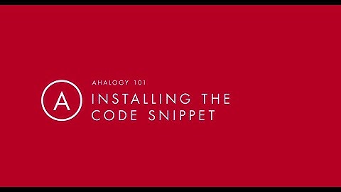 Ahalogy101: Installing the Code Snippet for WordPress