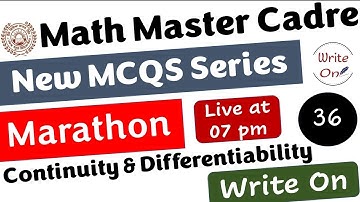 Math Master Cadre|Continuity&Differentiation| Most Important MCQs |Ch-5|New Classes|Deeply Explained