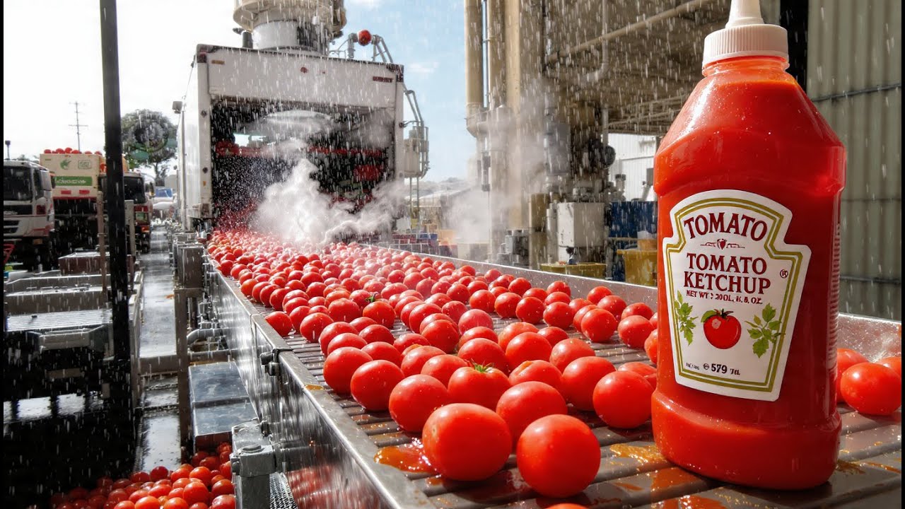 Tomato Ketchup Factory Secrets: From Harvest to High-Tech Processing!