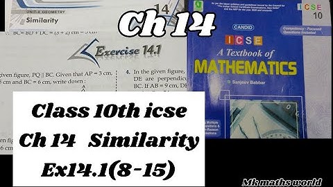 Class 10th icse maths Ch 14 Similarity Ex 14.1(8-15)