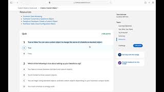 Create a Custom Object | Salesforce Trailhead Quiz