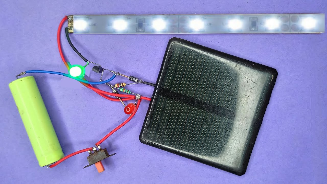 How To Make Automatic On/Off Solar Street Lamp Circuit With Battery ...
