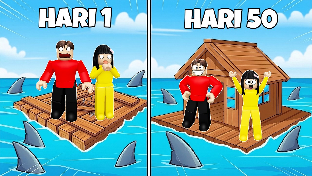 Yuta Mio Buat Rumah Aman Di Lautan Untuk Bertahan Hidup 50 Hari Di Laut Berbahaya | ROBLOX