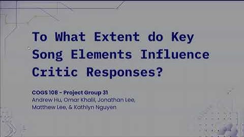 COGS 108 Group 31 - Final Project Video