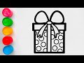 Christmas presents drawing and coloring
