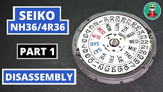 Seiko 4R36 NH36 Movement Disassembly - full service
