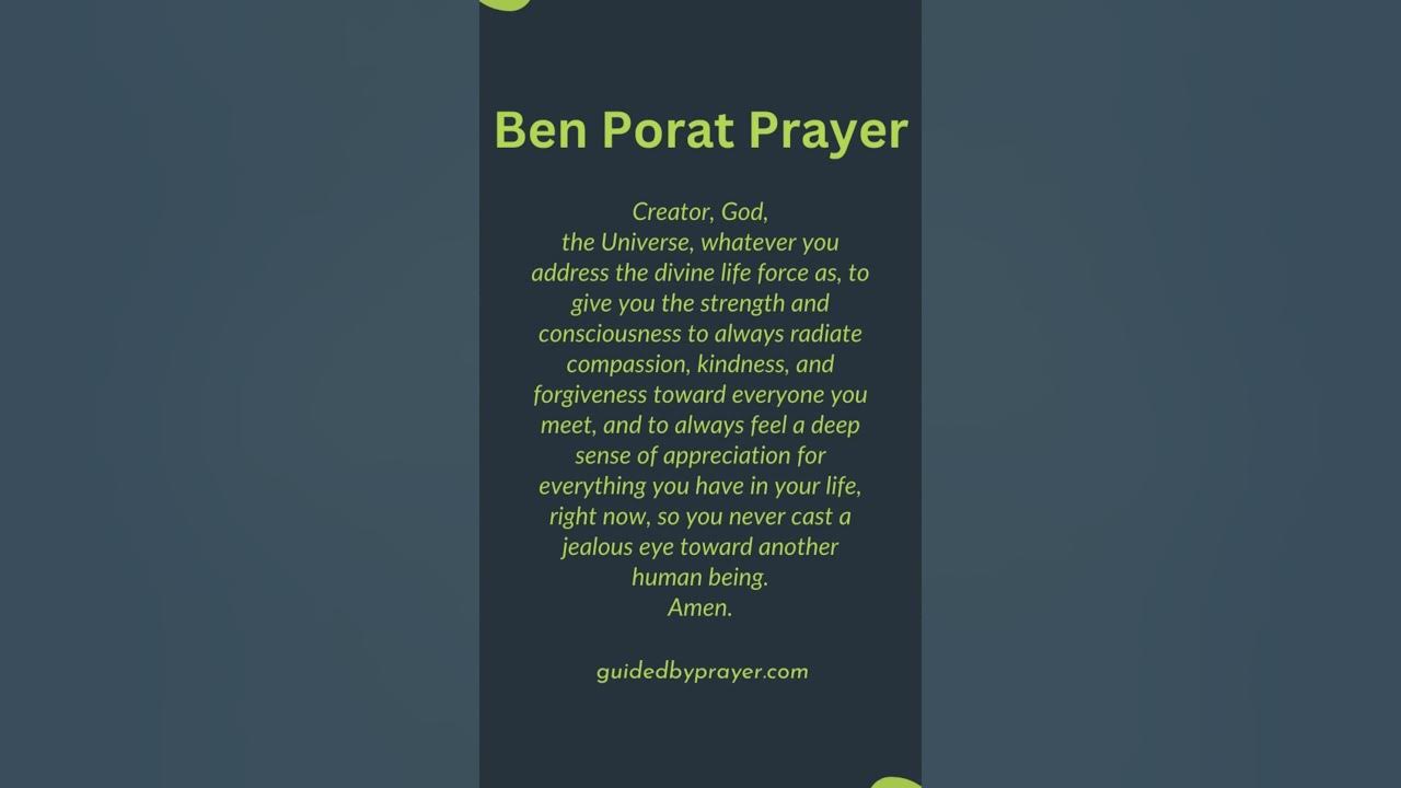 The ben porat prayer Clearance