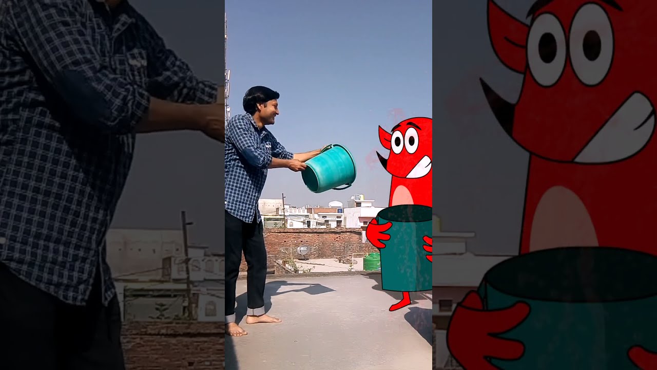 Fun with happy lucky cartoons  funny video  funny VFX holi special