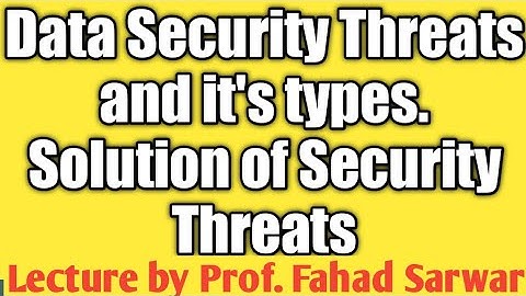 Security Threats and it